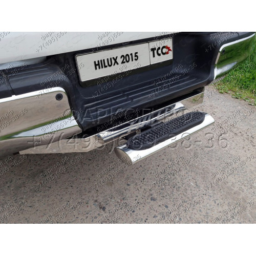 TCU00023 ТСС Фаркоп на Toyota Hilux 2015-, в т.ч. Exclusive 2018-, в т.ч. Black Onyx 2020- без подрезки бампера. Тип шара: E (шаровый узел под американский квадрат). Нагрузки: 2500/100 кг