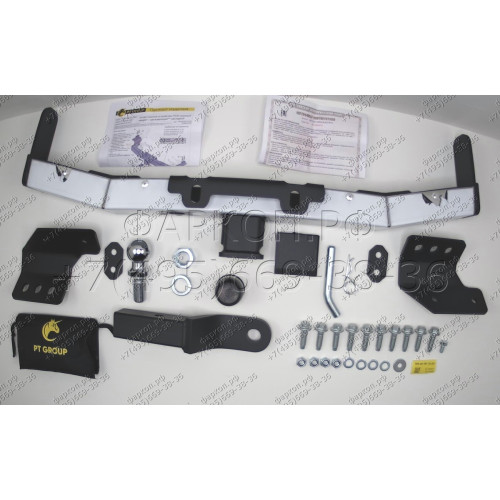 TPR-09-991124.00 PT GROUP Фаркоп с нержавеющей накладкой на Toyota Land Cruiser Prado J120 2003-2009, J150 2009-2023, Lexus GX 470 2003-2009, GX 460 2009-2023 без подрезки бампера. Тип шара: E (легкосъемный шар под квадрат). Нагрузки: 3500/130 кг, масса ф