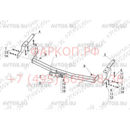TY 38 AVTOS Фаркоп на Toyota Highlander 2010-2014 требуется подрезка бампера. Тип шара: F. Нагрузки: 1500/75 кг, масса фаркопа 23 кг (без электрики в комплекте)