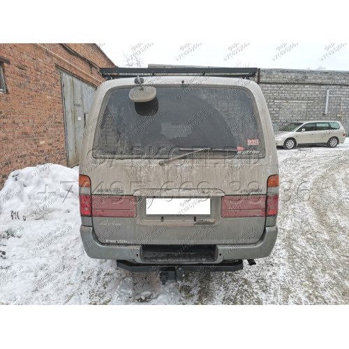 H.T54.A HALTY Фаркоп на Toyota Hiace H100 правый руль 1989-2004 (только авто со штатными местами) без подрезки бампера. Тип шара: A. Нагрузки: 750/75 кг, масса фаркопа 13,7 кг