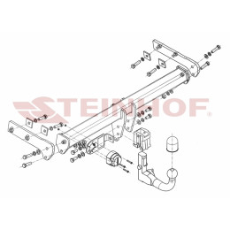 V-295 STEINHOF Фаркоп на Volvo XC70 2007-2016. Требуется подрезка бампера. Тип шара: AV (вертикальное быстросъемное крепление шара на ключе). Нагрузки: 2100/85 к