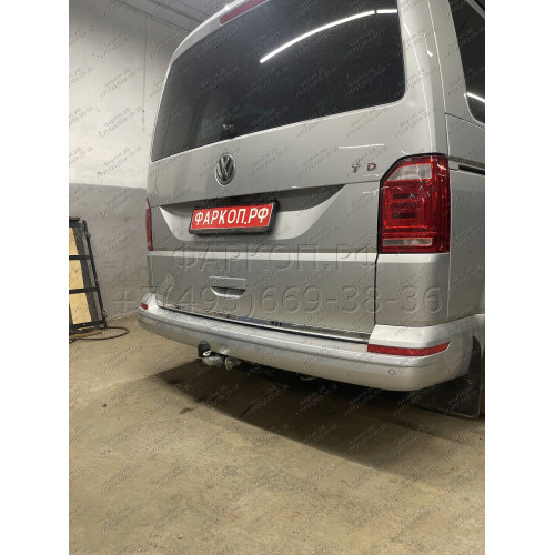 V064A GALIA Полностью оцинкованный фаркоп на Volkswagen Transporter / Caravelle / Multivan T5 2003-2015, T6 2015-2024, включая 4WD, включая модели с парктрониками. Тип шара: A. Без выреза бампера. Нагрузки: 2800/120 кг, масса фаркопа 14,62 кг