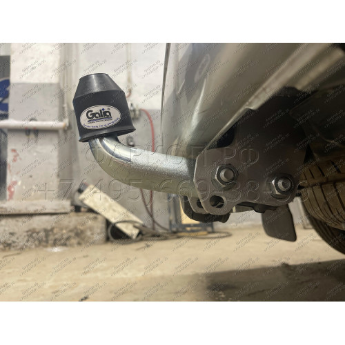 V064A GALIA Полностью оцинкованный фаркоп на Volkswagen Transporter / Caravelle / Multivan T5 2003-2015, T6 2015-2024, включая 4WD, включая модели с парктрониками. Тип шара: A. Без выреза бампера. Нагрузки: 2800/120 кг, масса фаркопа 14,62 кг