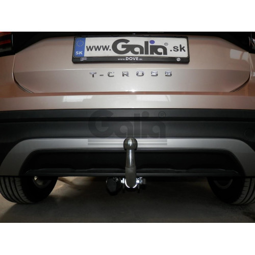 V088A GALIA Полностью оцинкованный фаркоп на Volkswagen T-Cross 2018-2024. Подрозетник убирается за бампер. Тип шара: A. Невидимый вырез бампера. Нагрузки: 1400/70 кг, масса фаркопа 14,72 кг
