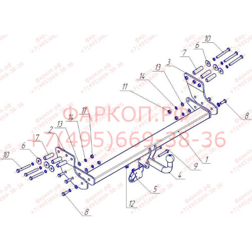 VL 01 AVTOS Фаркоп на Volvo XC90 2003-2014. Необходима подрезка бампера. Тип шара: A. Нагрузки: 1500/75 кг, масса фаркопа 22,5 кг (без электрики в комплекте)