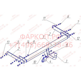 VW 23 AVTOS Фаркоп на Volkswagen Tiguan 2007-2016. Необходима подрезка бампера. Тип шара: A. Нагрузки: 1500/75 кг, масса фаркопа 18,5 кг (без электрики в комплекте)