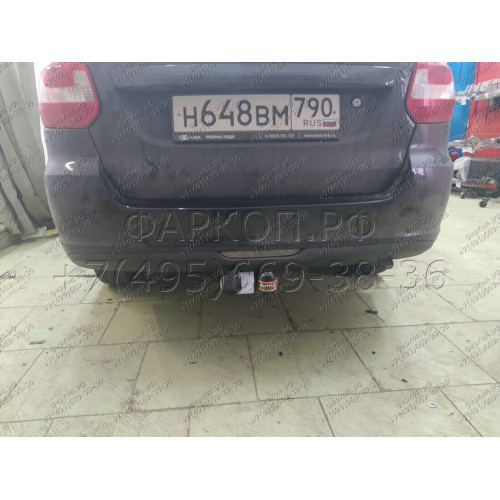 VAZ-69 AVTOS Фаркоп на Lada Granta рестайлинг седан/универсал 08/2018-, Lada Kalina 2 2013-03/2016, Kalina 2 Cross 04/2016-2018 без снятия и подрезки бампера. Тип шара: A. Нагрузки: 1100/75 кг, масса фаркопа 10,5 кг (без электрики в комплекте)