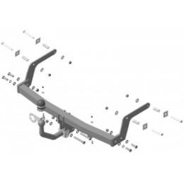 92107-A MOTODOR Фаркоп с оцинкованным шаром на Lada XRay 2016-2022, Lada X-Ray Cross 2018-2022 без выреза в бампере. Тип шара: A. Нагрузки: 900/75 кг, масса фаркопа 15 кг (без э