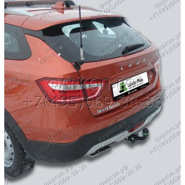 T-VAZ-44A TAVIALS ТСУ со съемным шаром для Lada Vesta Cross универсал 2017-2022. Требуется подрезка бампера. Нагрузки: 1100/75 кг, масса фаркопа 14,1 кг (без электрик