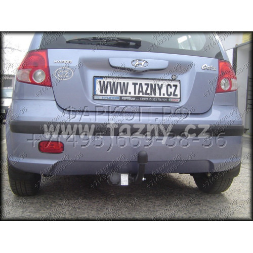 H-236 STEINHOF Фаркоп на Hyundai Getz 2002-10/2005. Требуется подрезка бампера. Тип шара: A. Нагрузки: 1100/44 кг, масса фаркопа 15,6 кг (без электрики в комплекте)