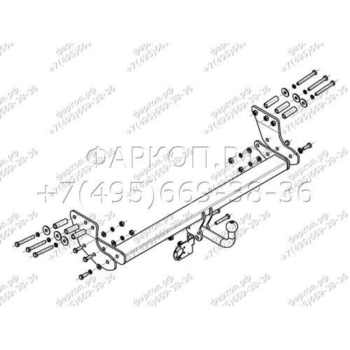 VL 01 AVTOS Фаркоп на Volvo XC90 2003-2014. Необходима подрезка бампера. Тип шара: A. Нагрузки: 1500/75 кг, масса фаркопа 22,5 кг (без электрики в комплекте)