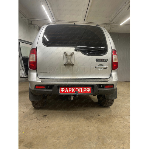 1223-ANP ORIS Фаркоп на Шниву (Chevrolet Niva 2123) 4x4 (штатные места) 2002/12-2020, Lada Niva 2020-2021, Lada Niva Travel 2021- без подрезки бампера. Тип шара: A. Нагрузки: 1500/75 кг, масса фаркопа 16,7 кг (без электрики в комплекте)