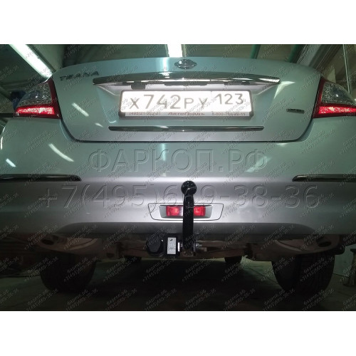 N117-A Лидер-плюс ТСУ для Nissan Teana J32 2008-2014 без выреза бампера. Нагрузки: 1100/75 кг, масса фаркопа 16,72 кг (без электрики в комплекте)