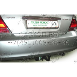 T104-A Лидер-плюс ТСУ для Toyota Camry седан 2002-2006 без выреза бампера. Нагрузки: 1300/75 кг, масса фаркопа 20,86 кг (без электрики в комплекте)