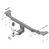 94205-E MOTODOR Фаркоп с оцинкованным шаром на Belgee X70 2024-, Geely Atlas Pro 2021-2024 без выреза в бампере. Тип шара: E. Нагрузки: 1500/75 кг, масса фаркопа 17 кг (без электрики в комплекте)