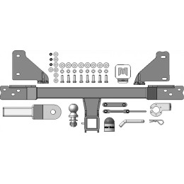 94205-E MOTODOR Фаркоп с оцинкованным шаром на Belgee X70 2024-, Geely Atlas Pro 2021-2024 без выреза в бампере. Тип шара: E. Нагрузки: 1500/75 кг, масса фаркопа 17 кг (без эл