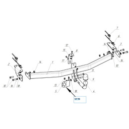 9027-A ORIS Фаркоп на Changan CS95 рестайл 2018-2024. Необходима подрезка бампера. Тип шара: A. Нагрузки: 1500/75 кг, масса фаркопа 16,15 кг (без электрики в компле