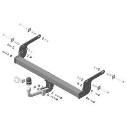 91710-A MOTODOR Фаркоп с оцинкованным шаром на Renault Duster 2012-2015, 2015-2021, 2021-2022, Nissan Terrano 2014-2022. Требуется подрезка бампера для переднеприводных автомоби