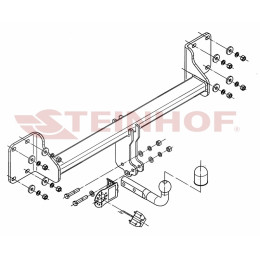 B-060 STEINHOF Фаркоп на BMW X5 E70 2007-2013, X5 F15 2013-2018, BMW X6 F16 2014-2019. Невидимая подрезка бампера. Тип шара: A. Нагрузки: 3500/150 кг, масса фаркопа 20,2 кг (без элект