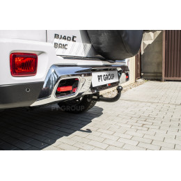 BCF-23-991422.00 PT GROUP Фаркоп на BAIC BJ40 2023- без снятия и подрезки бампера. Тип шара: AV (вертикально съемный с ключом). Нагрузки: 750/100 кг, масса фаркопа 18,9