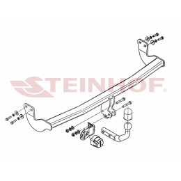 C-010 STEINHOF Фаркоп на Citroen C3 2010-2016 без снятия и подрезки бампера. Тип шара: A. Нагрузки: 1250/60 кг, масса фаркопа 12,9 кг (без электрики в комплекте)