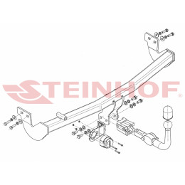 C-031 STEINHOF Фаркоп на Citroen C3 хетчбек 5 дверей, кроме Plurier/X-TR 2002-2009 без подрезки бампера. Тип шара: AH (горизонтальное быстросъемное крепление шара 