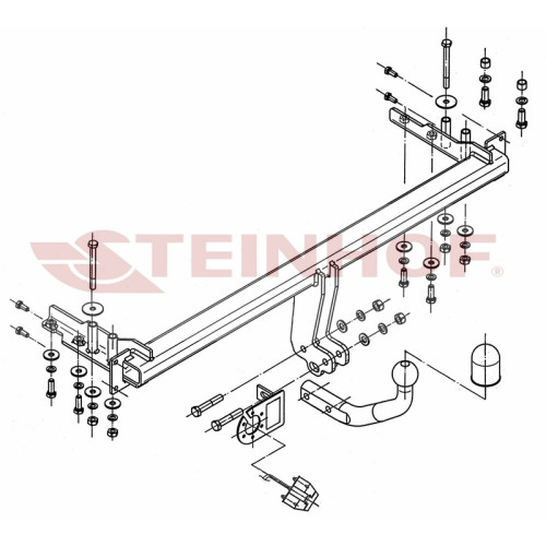 C-270 STEINHOF Фаркоп на Chevrolet Lacetti хетчбек 2004-2012 без подрезки бампера. Тип шара: A. Нагрузки: 1200/75 кг, масса фаркопа 15 кг (без электрики в комплекте)