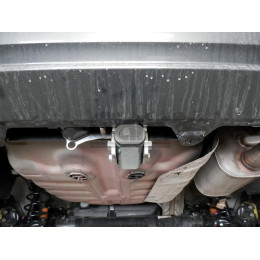 C064A GALIA Полностью оцинкованный фаркоп на Citroen C-Elysee 2013-2016, Peugeot 301 2013-2016. Подрозетник убирается за бампер. Тип шара: A. Установка без снятия и выр