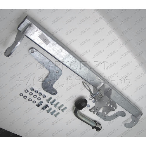 C064A GALIA Полностью оцинкованный фаркоп на Citroen C-Elysee 2013-2016, Peugeot 301 2013-2016. Подрозетник убирается за бампер. Тип шара: A. Установка без снятия и выреза бампера. Нагрузки 1200/60 кг, масса фаркопа 12,82 кг