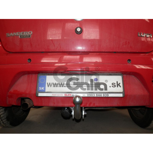 D040C GALIA Полностью оцинкованный фаркоп на Renault Sandero 2009-2014, Renault Sandero Stepway 2010-2014. Тип шара: C (горизонтальный съемный). Установка без снятия и выреза бампера. Нагрузки: 1200/75 кг, масса фаркопа 16,07 кг