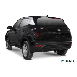 F.2312.002 BERG Фаркоп на Hyundai Creta 2016-2021, 2021-2022, Solaris HC 2024- без снятия и подрезки бампера. Тип шара: A. Нагрузки: 1300/75 кг, масса фаркопа 13,2 кг (без электрик