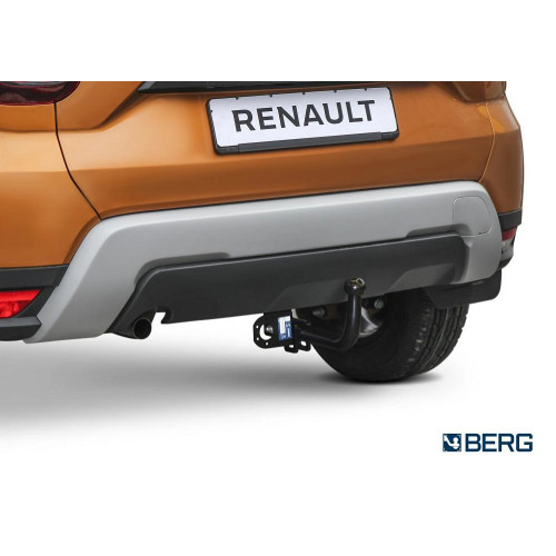 F.4711.001 BERG Фаркоп на Renault Duster 2021-2022 (без выреза бампера), Renault Kaptur 2016-2022, Renault Duster 2011-2021, Nissan Terrano 2014-2022 (необходима подрезка бампера). Тип шара: A. Нагрузки: 1200/75 кг, масса фаркопа 14,5 кг (без электрики в 