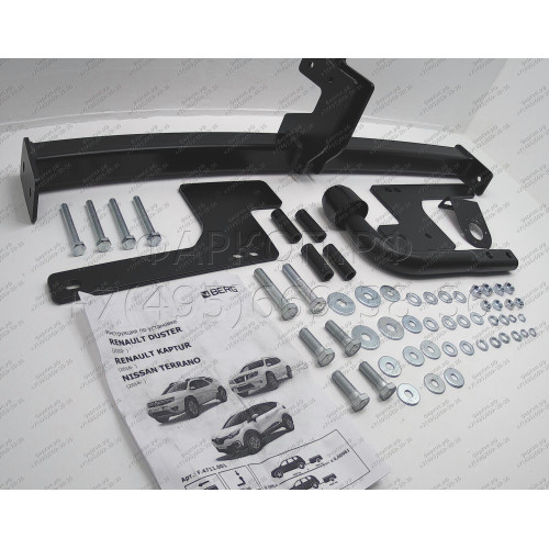 F.4711.001 BERG Фаркоп на Renault Duster 2021-2022 (без выреза бампера), Renault Kaptur 2016-2022, Renault Duster 2011-2021, Nissan Terrano 2014-2022 (необходима подрезка бампера). Тип шара: A. Нагрузки: 1200/75 кг, масса фаркопа 14,5 кг (без электрики в 