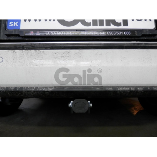 F117C GALIA Полностью оцинкованный фаркоп на FIAT 500L 2012-2022. Подрозетник убирается за бампер. Тип шара: C (горизонтальный съемный). Невидимый вырез бампера. Нагрузки: 1200/85 кг, масса фаркопа 13,87 кг