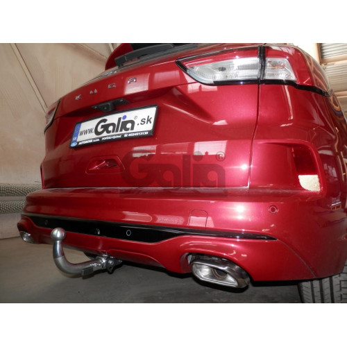 F137A GALIA Полностью оцинкованный фаркоп на Ford Kuga 2020-. Подрозетник убирается за бампер. Тип шара: A. Невидимый вырез бампера. Нагрузки: 2100/120 кг, масса фаркопа 17,12 кг