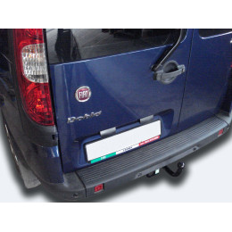 F203-A Лидер-плюс ТСУ для FIAT Doblo 2001-2010. Требуется подрезка бампера. Нагрузки: 1200/75 кг, масса фаркопа 18,24 кг, требуется 2 сверления (без электрики в 