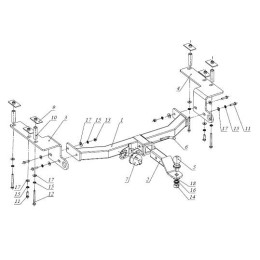 FA 0597-E Бизон Фаркоп на SsangYong Actyon Sports 2006-2014 без подрезки бампера. Тип шара: E (легкосъемный шар под квадрат). Нагрузки: 3300/120 кг. Не комплектуется 