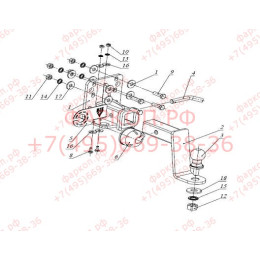 FA 0642-E Бизон Фаркоп на УАЗ Буханка / UAZ 452 / УАЗ 452, 2206, 3909, 3962, 3741, 3303 1965- без подрезки бампера. Тип шара: E (легкосъемный шар под квадрат). Нагрузки: 2