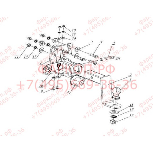 FA 0642-E Бизон Фаркоп на УАЗ Буханка / UAZ 452 / УАЗ 452, 2206, 3909, 3962, 3741, 3303 1965- без подрезки бампера. Тип шара: E (легкосъемный шар под квадрат). Нагрузки: 2250/90 кг. Не комплектуется электрикой