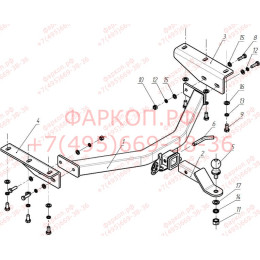 FA 0858-E Бизон Фаркоп на Acura MDX 2014-2021. Требуется подрезка бампера. Тип шара: E (легкосъемный шар под квадрат). Нагрузки: 3000/120 кг. Не комплектуется э