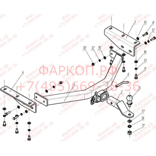 FA 0858-E Бизон Фаркоп на Acura MDX 2014-2021. Требуется подрезка бампера. Тип шара: E (легкосъемный шар под квадрат). Нагрузки: 3000/120 кг. Не комплектуется электрикой