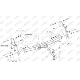 FA 0978-E Бизон Фаркоп на Mitsubishi Pajero IV 2007-2020, Mitsubishi Pajero III 2000-2007 без подрезки бампера. Тип шара: E (легкосъемный шар под квадрат). Нагрузки: 3500/120 кг. Н