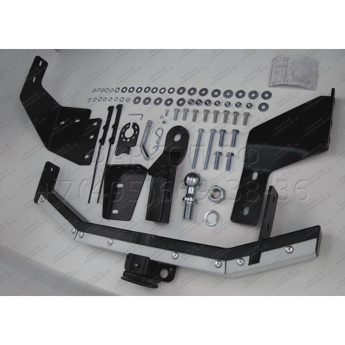 FA 0995-E(N) Бизон Фаркоп с хромированной накладкой на Mitsubishi Outlander 2012-2022 без подрезки бампера. Тип шара: E (легкосъемный шар под квадрат). Нагрузки: 3200/120 кг. Не комплектуется электрикой