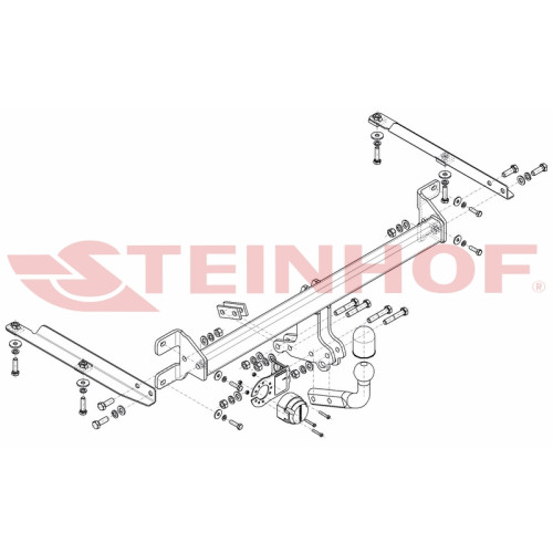 H-075 STEINHOF Фаркоп на Honda Accord универсал 2008-2015. Требуется подрезка бампера. Тип шара: A. Нагрузки: 1700/80 кг, масса фаркопа 14,84 кг (без электрики в комплекте)