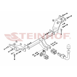 H-246 STEINHOF Фаркоп на Hyundai i30 CW универсал 03/2008-2012. Требуется подрезка бампера. Тип шара: AH (горизонтальное быстросъемное крепление шара на ключе).