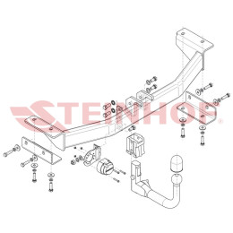H-248 STEINHOF Фаркоп на Hyundai ix35 2010-2015 без снятия и подрезки бампера. Тип шара: AV (вертикальное быстросъемное крепление шара на ключе). Нагрузки: 2000/8
