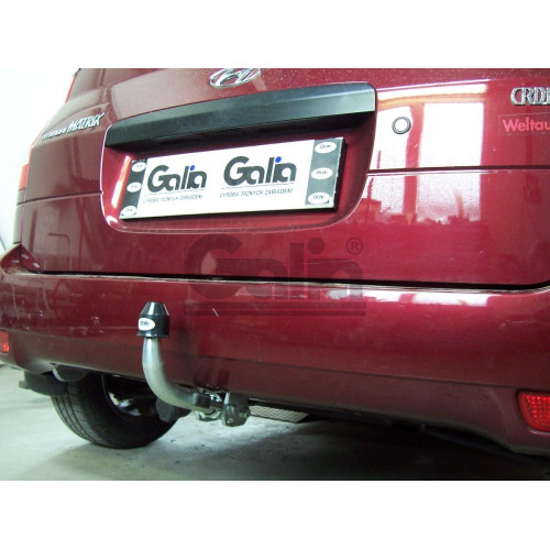 H043C GALIA Полностью оцинкованный фаркоп на Hyundai Matrix 2001-2008. Тип шара: C (горизонтальный съемный). Без выреза бампера. Нагрузки: 1400/52 кг, масса фаркопа 16,57 кг