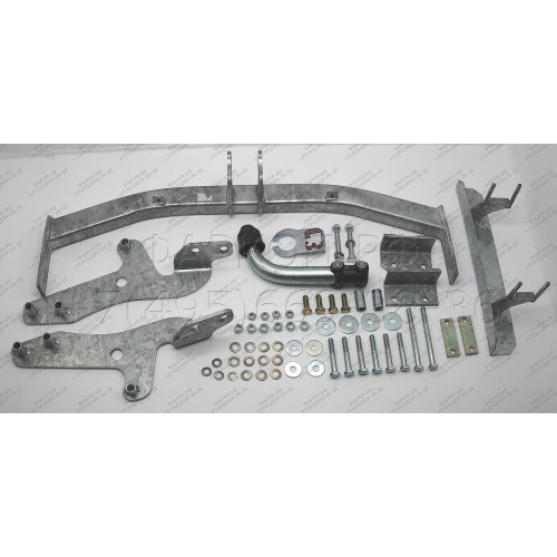 H047A GALIA Полностью оцинкованный фаркоп на Hyundai Starex 6 и 9 местные 1997-2008. Тип шара: A. Без выреза бампера. Нагрузки: 1500/75 кг, масса фаркопа 21 кг