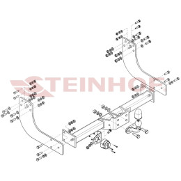 I-019 STEINHOF Фаркоп на Iveco Daily 35S фургон со ступенькой (межосевое: 4100 мм) (свес: 2126 мм) (одинарные колеса) 2014- без снятия и подрезки бампера. Тип шара: 