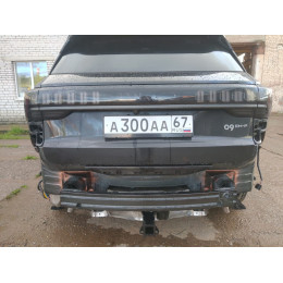 FA 0999-E Бизон Фаркоп на Lynk&Co 09 2021-. Требуется подрезка бампера. Тип шара: E (легкосъемный шар под квадрат). Нагрузки: 2000/160 кг. Не комплектуется эл